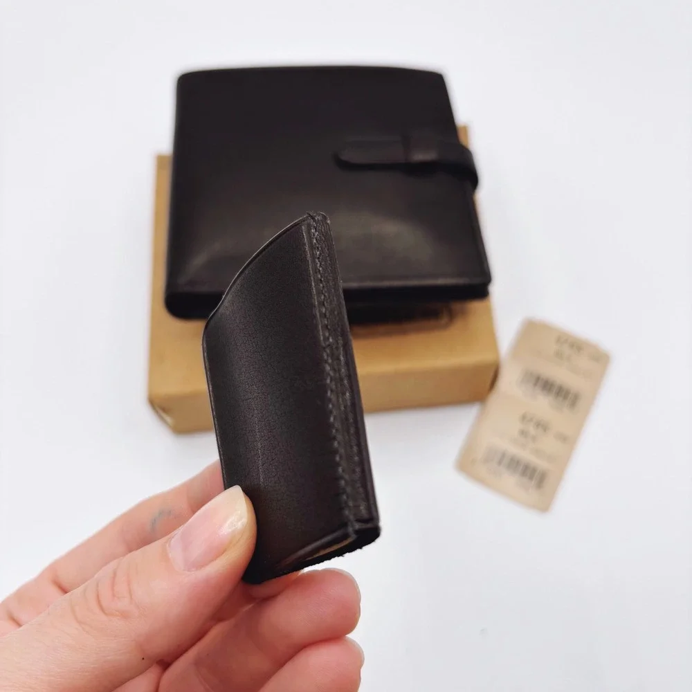 NEW Vintage Coach 4785‎ Black Water Buffalo Leather Bifold Coin Wallet DEADSTOCK